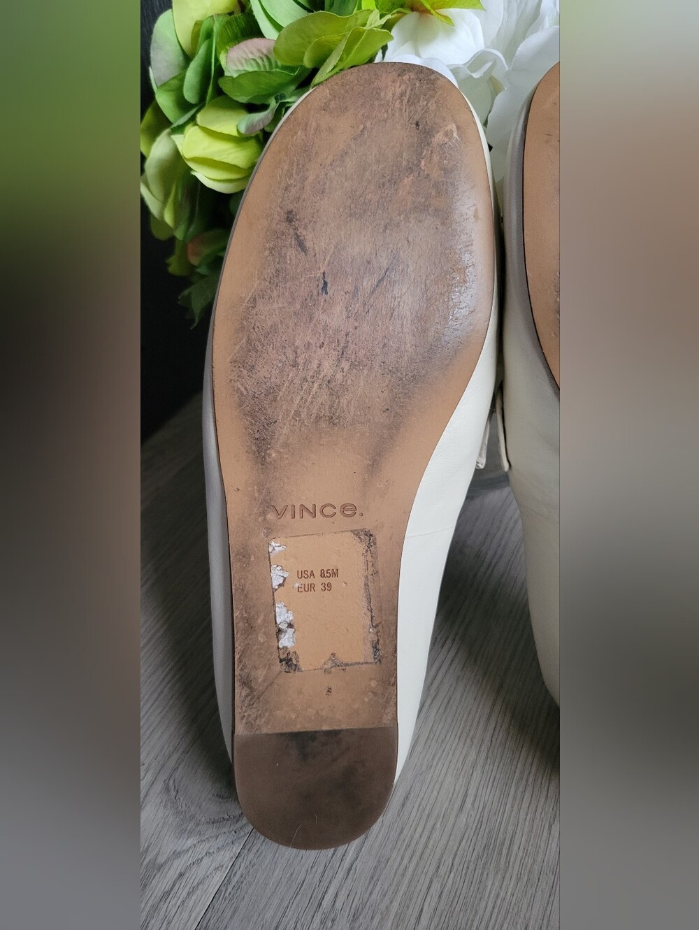Vince Davis Milk White Leather Loafers with Penny Keeper Vamp, US 8.5 EU 39 - Picture 14 of 16